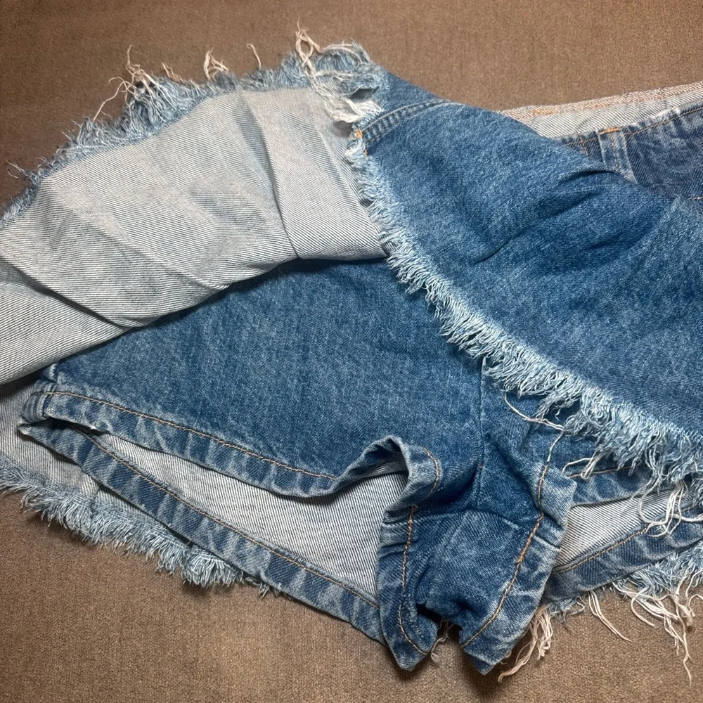 Denim Y2K Pleated Mini Skort